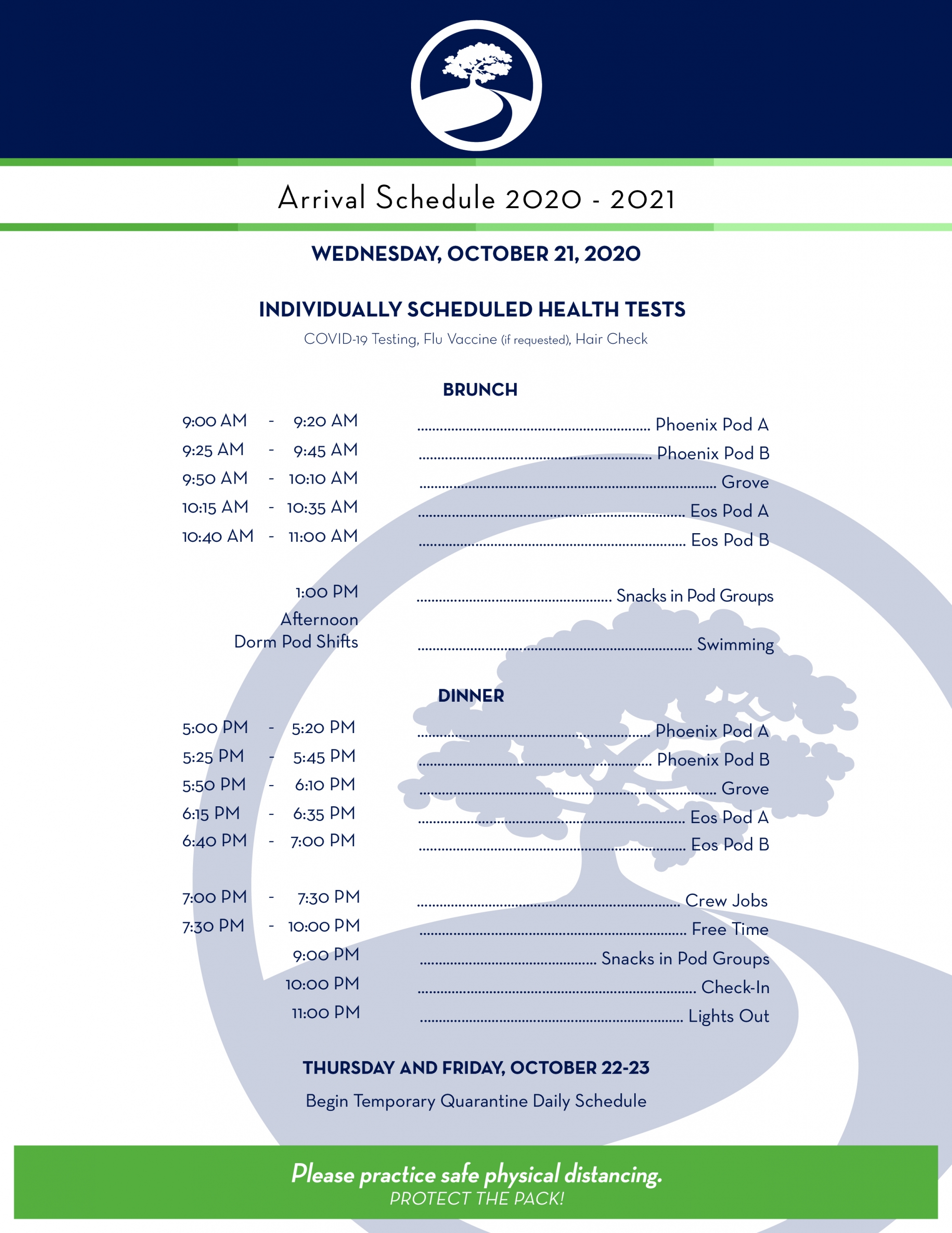 Arrival Schedule 2